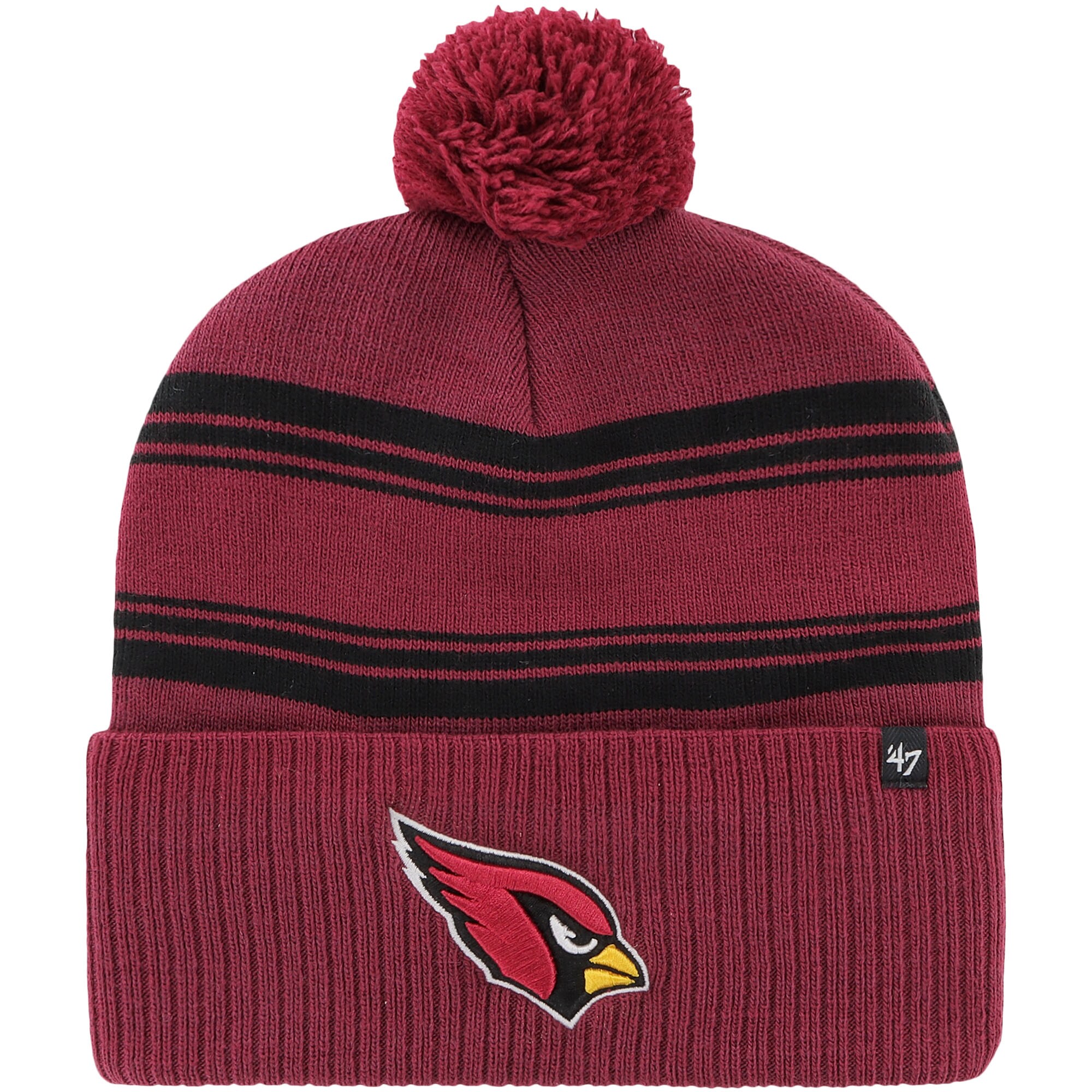 mens 47 cardinal arizona cardinals fadeout cuffed knit hat with pom Collection | Arizona Cardinals Official Shop for Jerseys, Hats & Apparel