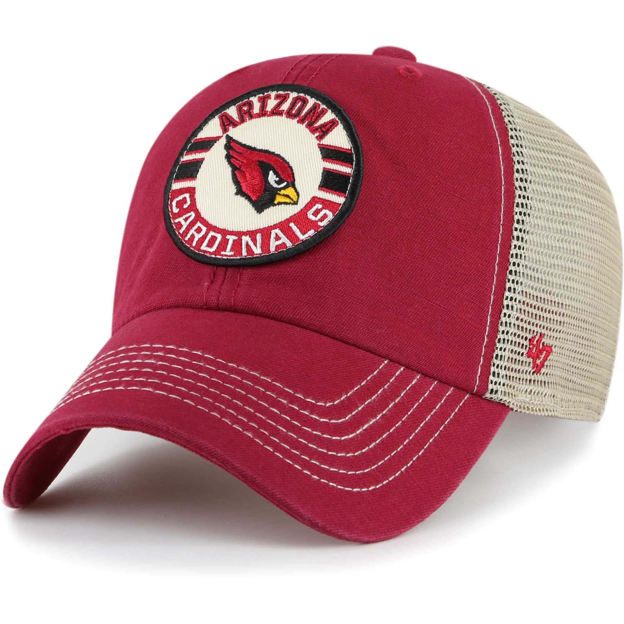 mens 47 cardinalnatural arizona cardinals notch trucker clean up adjustable hat Collection | Arizona Cardinals Official Shop for Jerseys, Hats & Apparel