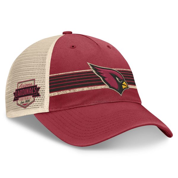 mens fanatics cardinalnatural arizona cardinals center stripe trucker adjustable hat Collection | Arizona Cardinals Official Shop for Jerseys, Hats & Apparel