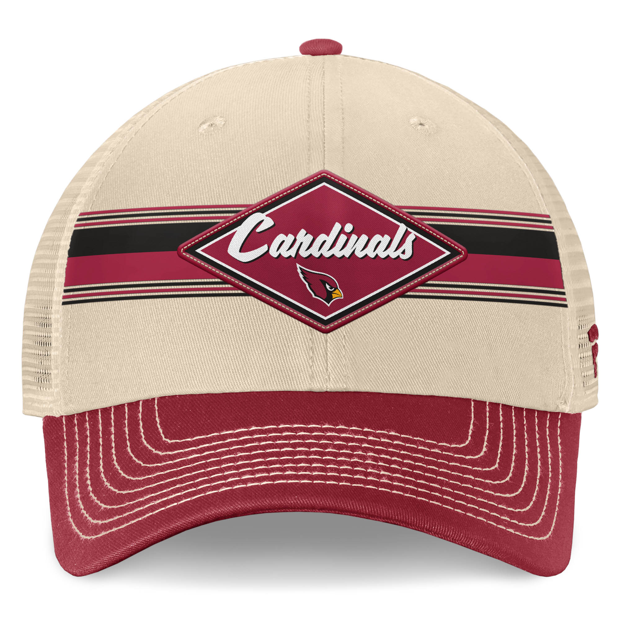 mens fanatics naturalcardinal arizona cardinals diamond stripe trucker adjustable hat Collection | Arizona Cardinals Official Shop for Jerseys, Hats & Apparel