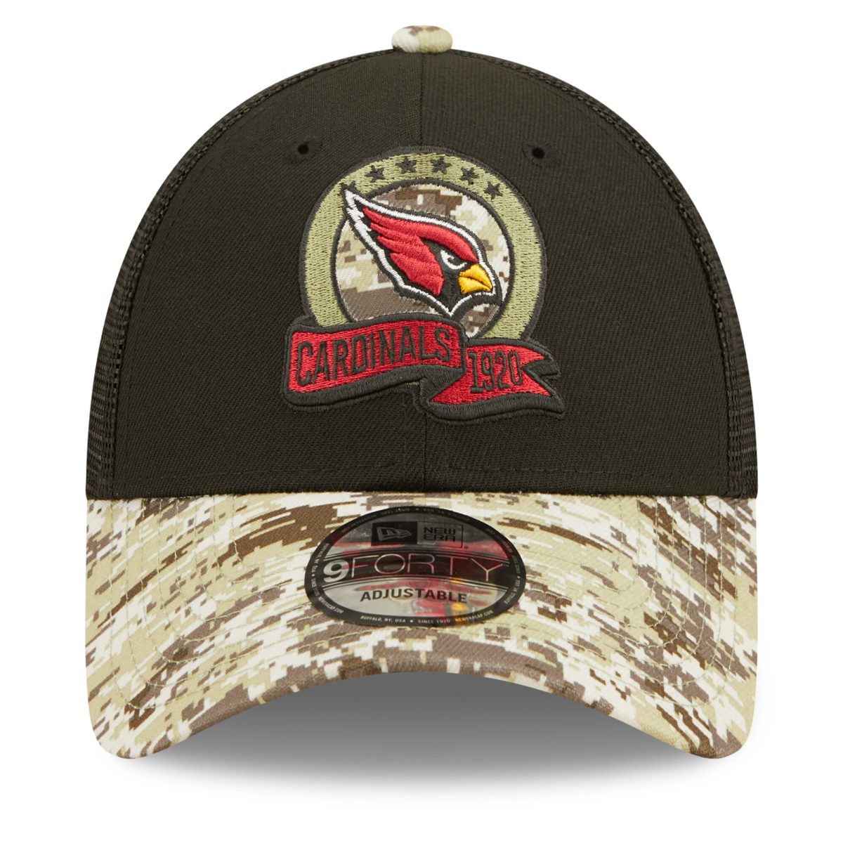 mens new era blackcamo arizona cardinals 2022 salute to service 9forty snapback trucker hat Collection | Arizona Cardinals Official Shop for Jerseys, Hats & Apparel