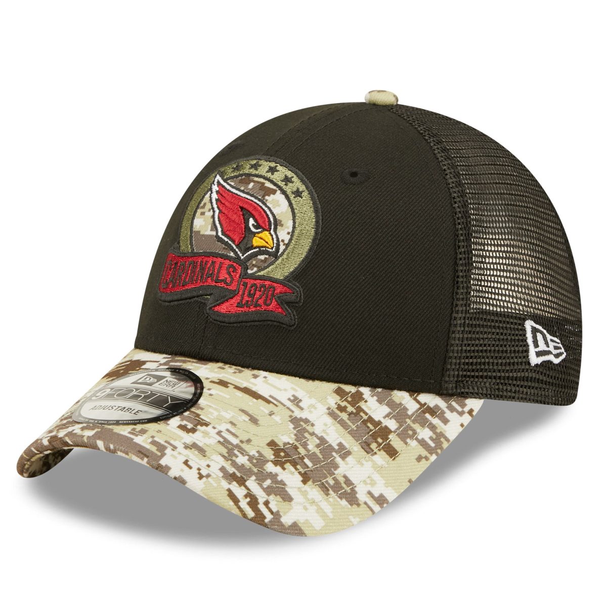 mens new era blackcamo arizona cardinals 2022 salute to service 9forty snapback trucker hat Collection | Arizona Cardinals Official Shop for Jerseys, Hats & Apparel