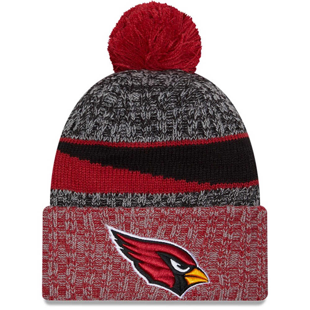 mens new era blackcardinal arizona cardinals 2023 sideline sport cuffed pom knit hat Collection | Arizona Cardinals Official Shop for Jerseys, Hats & Apparel