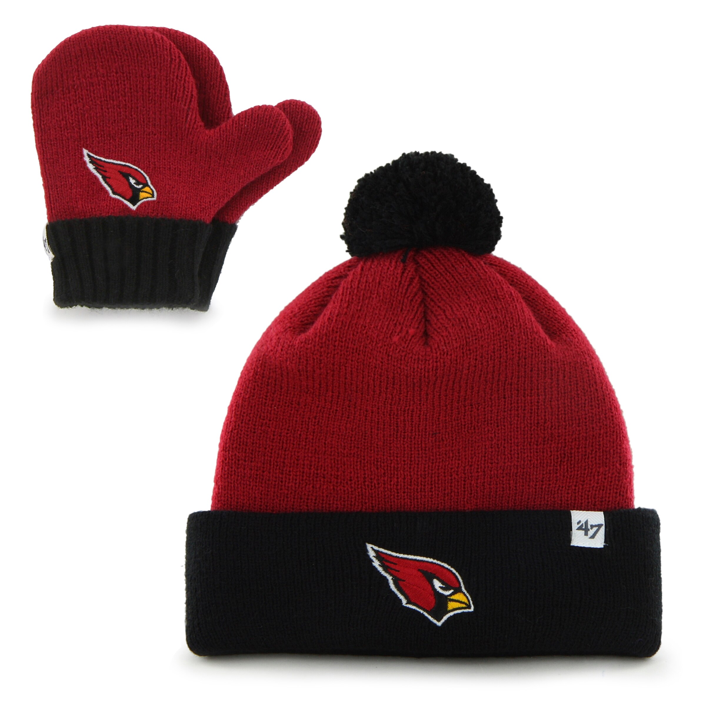 toddler 47 cardinalblack arizona cardinals bam bam cuffed knit hat with pom and mittens set Collection | Arizona Cardinals Official Shop for Jerseys, Hats & Apparel